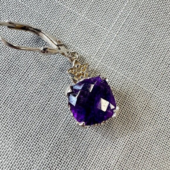 BBJ Deep Amethyst Sterling Silver Earrings - Picture 5 of 15